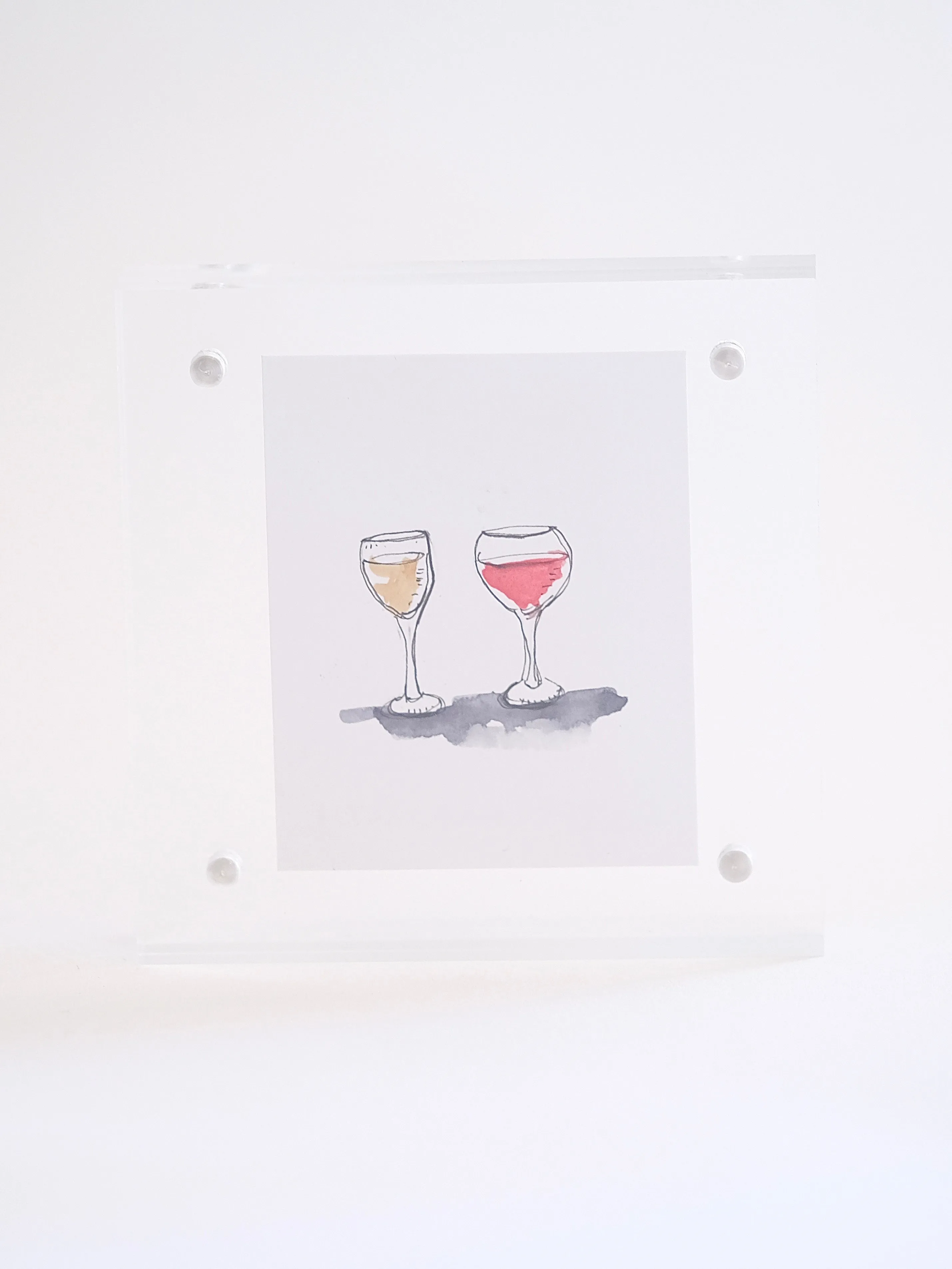 4x4” Tiny Framed Drink Drawings
