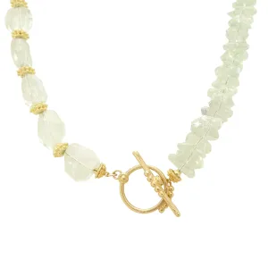 Green amethyst toggle necklace