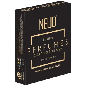 NEUD Luxury Pocket Perfume Gift Set for Men - Long Lasting Eau de Parfum (Citrus, Lavender, Cedarwood, Vanilla) - 4x10ml